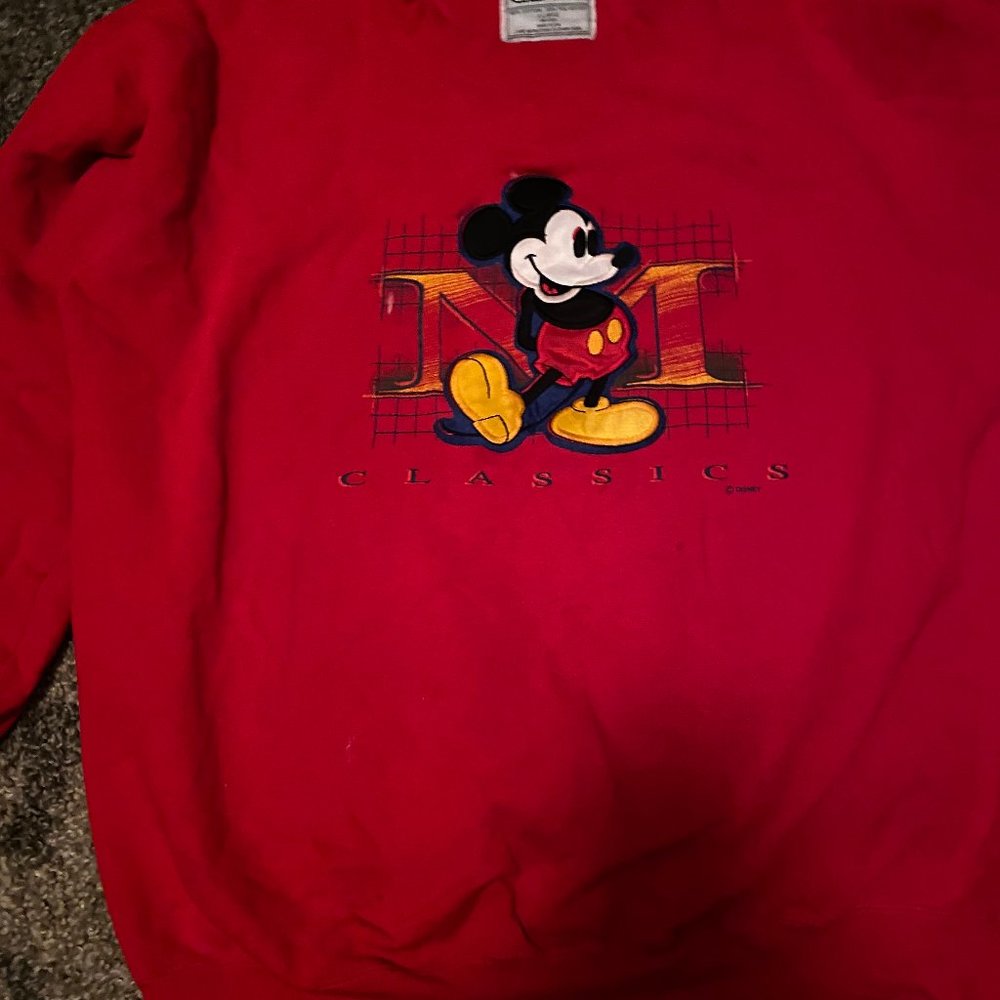 COPY - Women's XL Red Embroiled Mickey Mouse Swea…